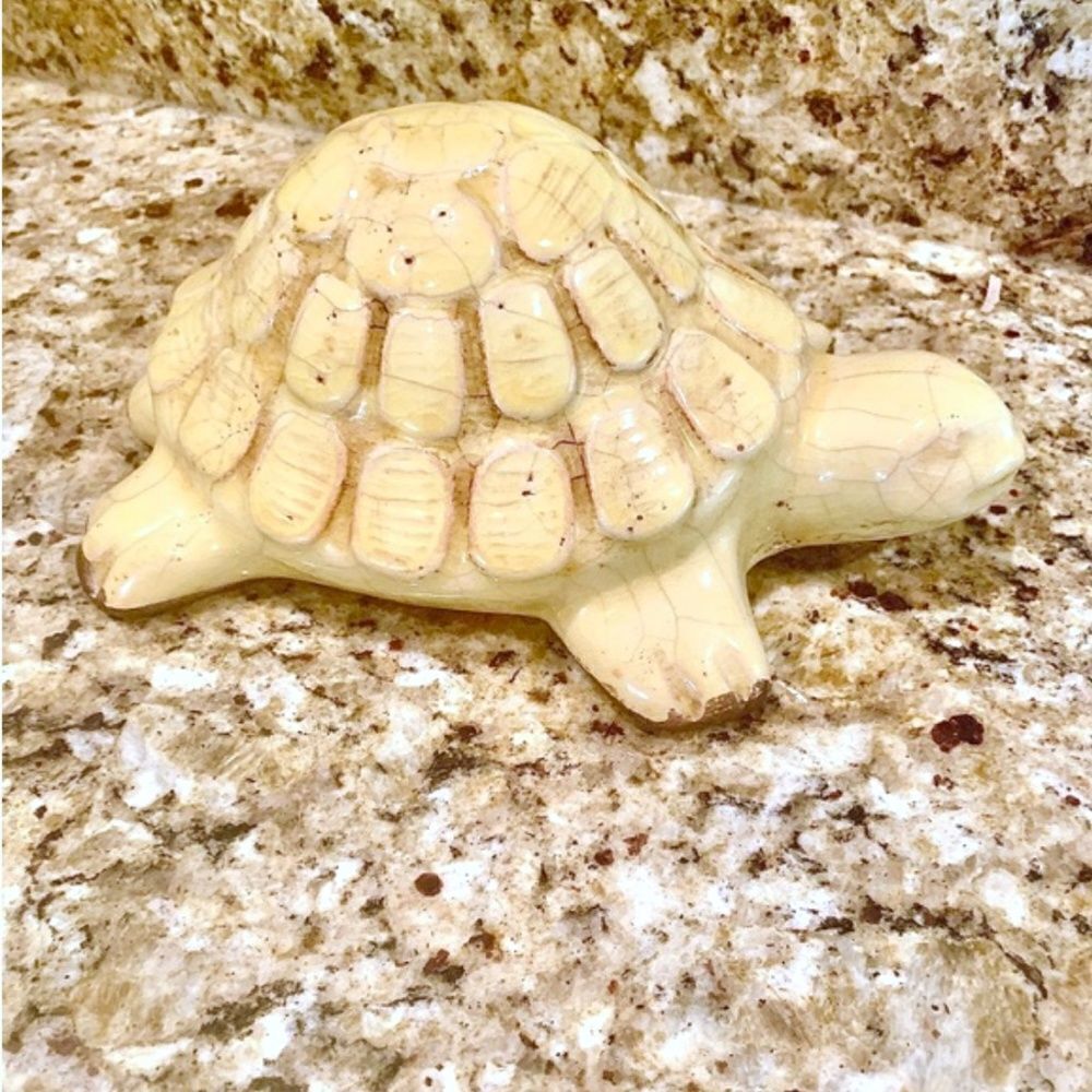 Weathered Ceramic Turtle Decor